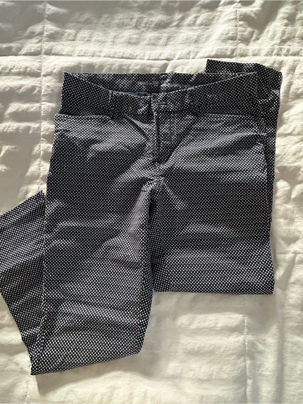 GAP Navy and White Micro-Dot Chinos